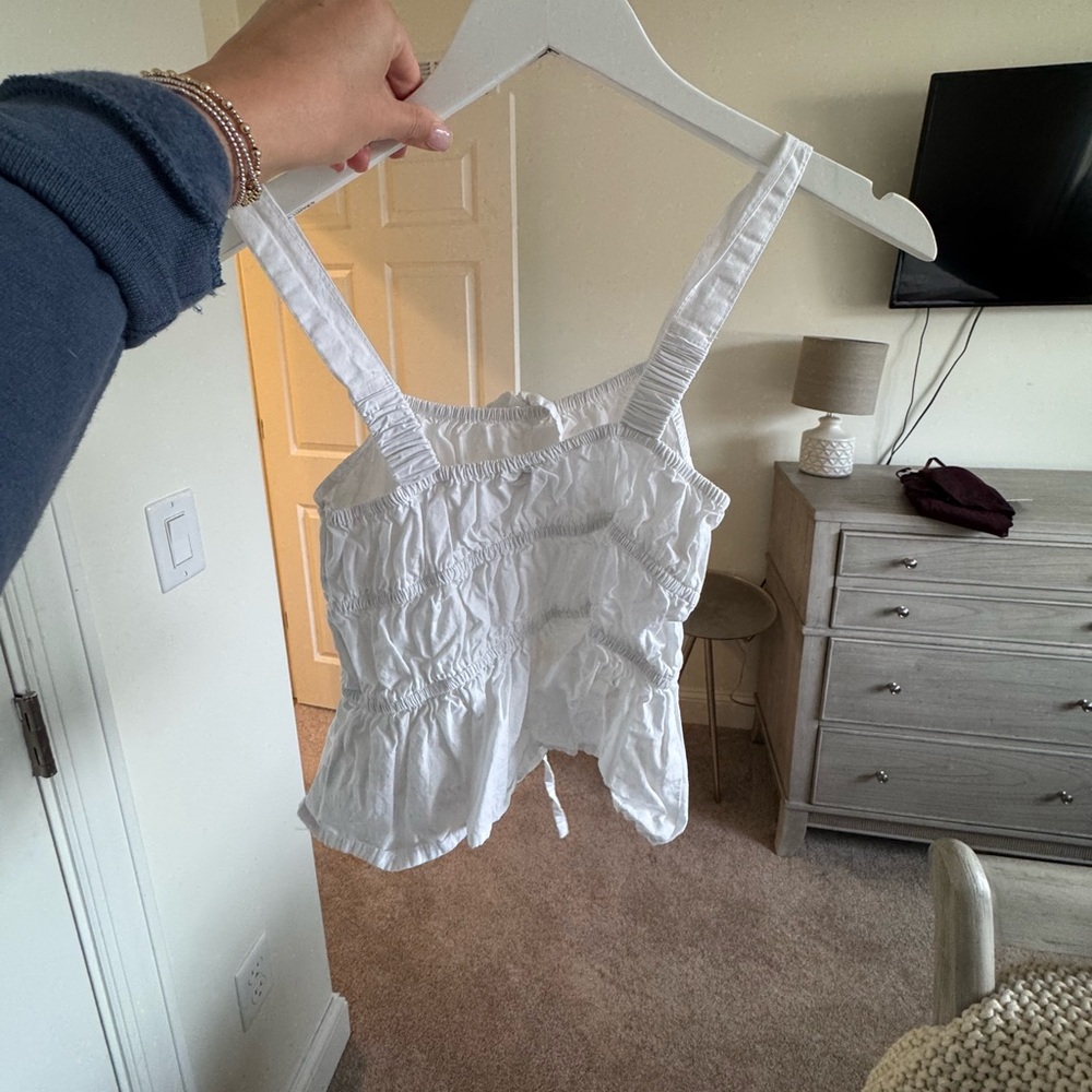 WHITE BABYDOLL TOP - Picture 3 of 3